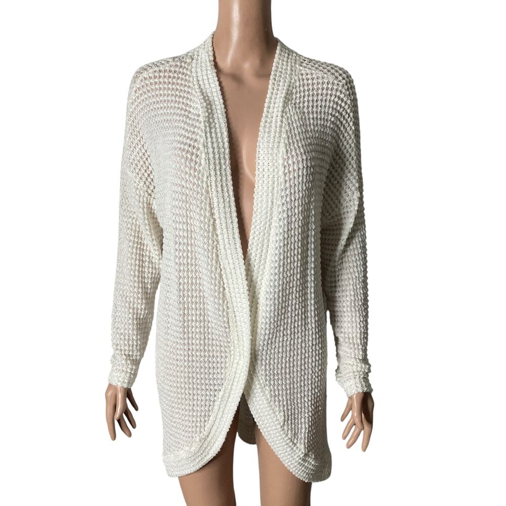 All In Favor Sweater Long Cardigan Womens Small Open Front Knit